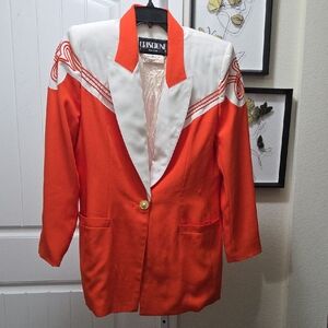 Cusque Orange and White Women's Blazer